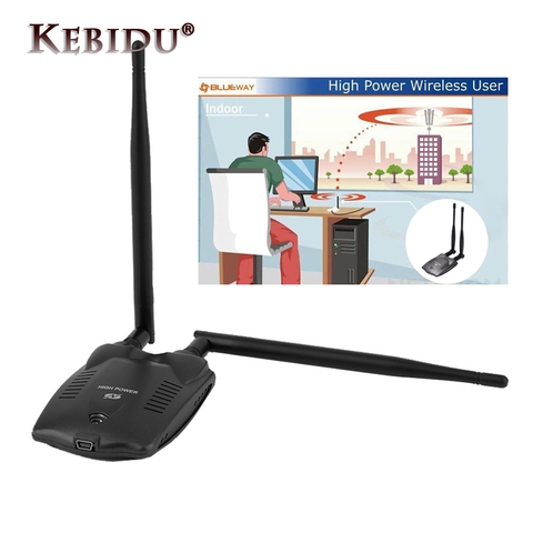 Kebidu 300Mbps longue portée BT-N9100 Beini USB Wifi adaptateur sans fil carte réseau RTL8192FU haute puissance 3000mW double antenne ► Photo 1/5