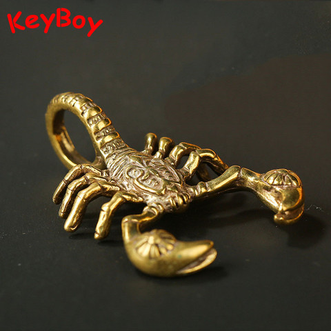 Porte-clés Vintage avec pendentif Scorpion en laiton, Bronze, Bronze, pour voiture, pendentif, bibelot, bricolage, accessoires ► Photo 1/6