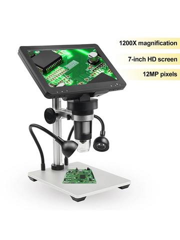 Microscope numérique à grossissement 1200X, écran HD de 7 pouces, 12mp, Micro pour enseigner les cartes et observer les antiquités ► Photo 1/6