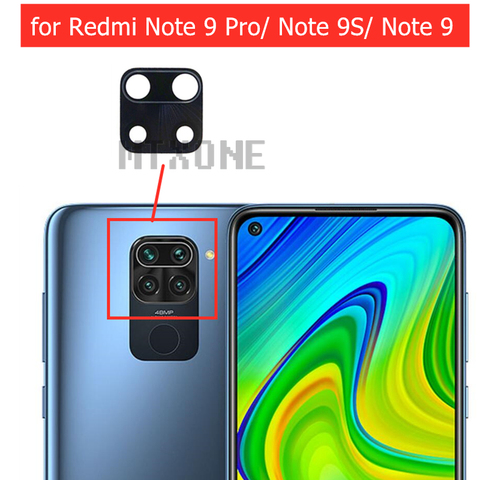 2 pièces pour Xiaomi Redmi Note 9S/ Note 9/ Note 9 Pro arrière caméra verre lentille arrière caméra verre colle remplacement réparation pièce de rechange ► Photo 1/1