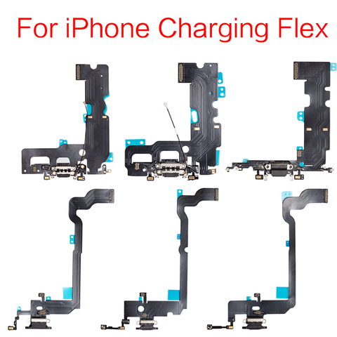 1 pièces Pour iPhone 7 8 Plus X XR XS MaxCharger Port USB pour Chargement Câble Flexible De Connecteur De Dock Avec Microphone Et Casque Audio Jack ► Photo 1/6