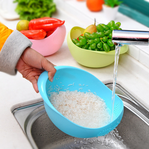 Filtre de lavage en plastique, panier de qualité alimentaire, passoire, passoire, vert, rose, égouttoir, Gadget de nettoyage ► Photo 1/6