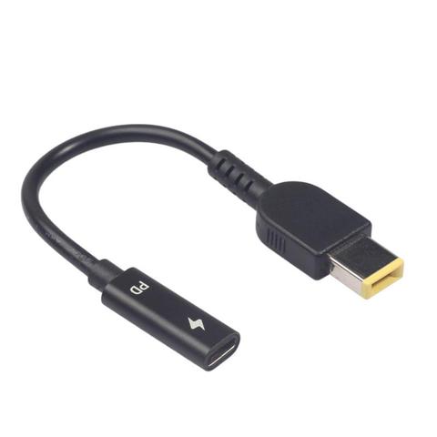 Adaptateur USB Type C femelle vers carré mâle, pour Lenovo Thinkpad, Dell, Hp, Asus, adaptateur d'ordinateur portable 20V, prise carrée ► Photo 1/6