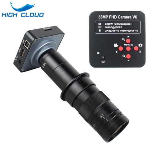 Full HD 38MP 2K 1080P 60FPS industrie vidéo Microscope caméra HDMI USB sortie simultanée loupe TF stockage puce téléphone réparation ► Photo 1/6