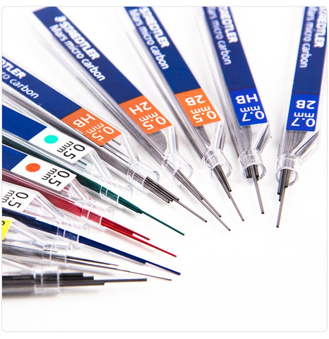 Staedtler 250/254, crayon mécanique Super fin 0.3/0.5/0.7/0.9/1.3/0.5 B/HB/2H/2B, plomb noir, recharge mm, vert, rouge, bleu ► Photo 1/4
