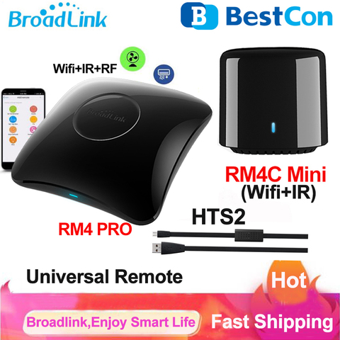 Broadlink RM4 PRO BestCon RM4C Mini Wifi IR RF télécommande universelle intelligente HTS2 capteur de température télécommande maison intelligente Via APP ► Photo 1/6