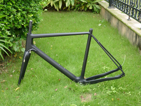 Plein carbone Toray mat Cyclocross vélo frein à disque BSA BB30 cadre croisé 12*142mm à travers l'axe + fourche 15*100mm à travers l'axe ► Photo 1/6