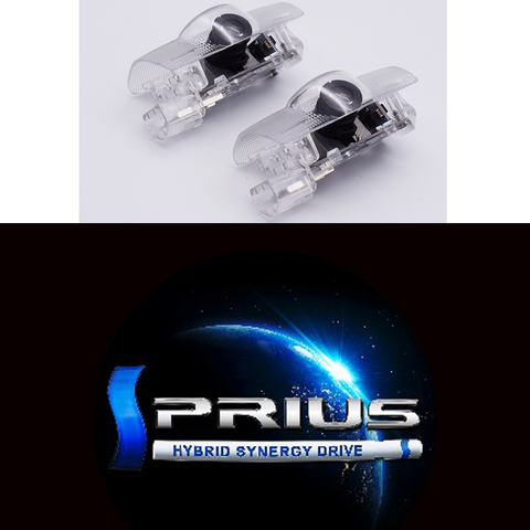 2 pièces Emblème Projecteur Voiture Porte Lampes Led Bienvenue Lumière l'atmosphère Luces Décoration Accessoires Pour Toyota Pour Prius Voiture Gadget ► Photo 1/5