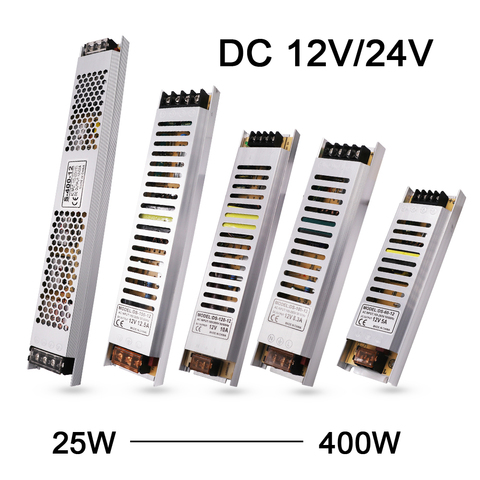 Alimentation de commutation 220V à 12V 24V, transformateur d'alimentation pour bande Led CCTV 400W 300W 200W 150W 100W 60W 25W ► Photo 1/6