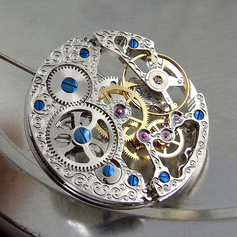 17 bijoux argent asiatique squelette complet, mouvement à remontage manuel de remplacement Durable pour ETA 6497 mouvement de montre pièces d'outils de réparation ► Photo 1/4