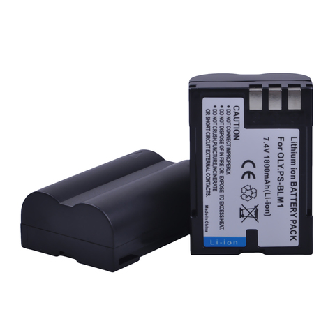 Batterie Li-ion Rechargeable PS-BLM1 PS BLM1 BLM-1 1800mAH, 2 pièces, pour Olympus EVOLT E-300 E-330 E-500 E-510 C-5060 C-7070 C-8080 E-1 ► Photo 1/1