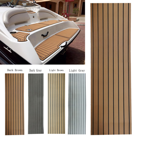 Plancher de bateau gonflable en teck EVA, tapis antidérapant, auto-adhésif, pour Yacht, 240x45x0.6cm ► Photo 1/6