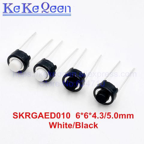 Micro-interrupteur Tactile SKRGAED010, alpes, 6*6*100/6*6*5, blanc/noir, 6*6*4.3mm/6*6*5mm, 6*6*5mm, 4.3 pièces ► Photo 1/6