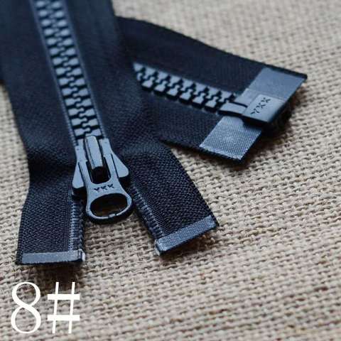 YKK – fermeture éclair en résine plastique noire, longue extrémité ouverte, réparation de remplacement pour veste de manteau, accessoires de couture, vente en gros, 8 # ► Photo 1/3