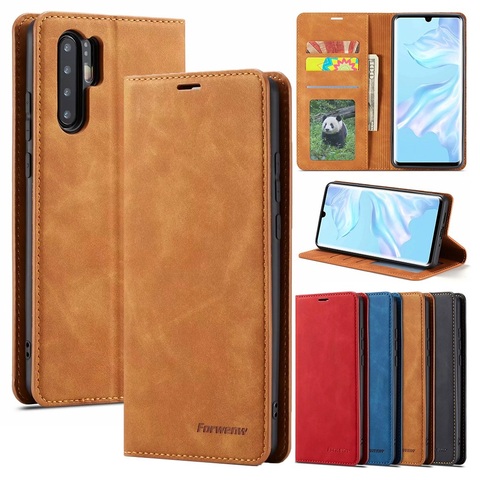 Étui portefeuille Ultra mince en cuir mat pour HUAWEI P30 Pro P30 P30Lite P20Pro P20 P20Lite Mate 20 Pro Lite ► Photo 1/6