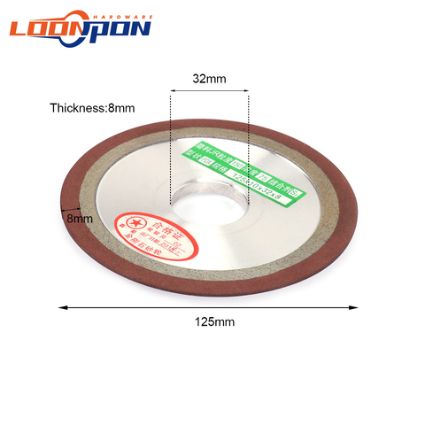 Meule en diamant, 125MM, disque de liaison en résine, grain 150/240/320/400, 5 