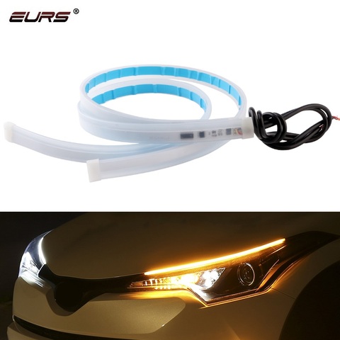 Bande lumineuse étanche à led DRL pour phares de voiture, Tube de guidage Flexible et souple, 30/45/60cm, 1 pièces ► Photo 1/6