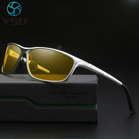 YSO – lunettes de Vision nocturne polarisées pour hommes et femmes, monture magnétique en Aluminium, Anti-éblouissement, pour la conduite ► Photo 1/6