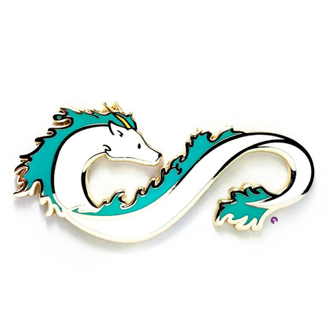 Élégant Bailong blanc Dragon infini émail dur broche Anime vif Aways médaille broche mode dessin animé Animal Badge accessoires ► Photo 1/2