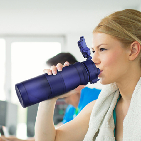 Bouteille en plastique, grande capacité, bouteille de sport, Shaker de protéines, anti-fuites, bouteille Portable, sans BPA, pour les voyages en plein air ► Photo 1/6