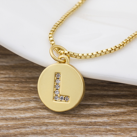 Offre spéciale mode minuscule Daint Alphabet pendentifs 26 lettres collier couleur or pour les femmes filles meilleur cadeau de fête d'anniversaire ► Photo 1/6