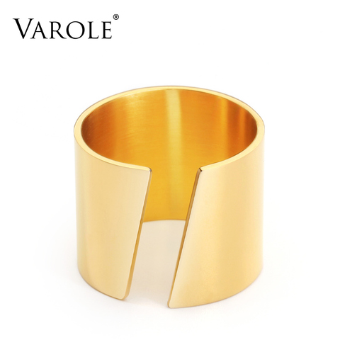 VAROLE – bague Punk Simple pour femmes, couleur or, en acier inoxydable, minimaliste, géométrique, bijoux à la mode ► Photo 1/6