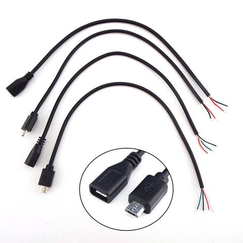 1 pièces 5 pièces Micro USB 2.0 A femelle mâle Jack câble 4 broches 2 broches 4 fils données Charge câble cordon connecteur bricolage pour Android interface ► Photo 1/6