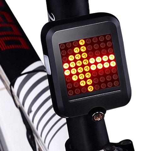 Feu arrière de vélo Intelligent 64 frein à LED détection vtt route vélo feu arrière lampe USB Rechargeable avertissement cyclisme arrière lanterne ► Photo 1/6