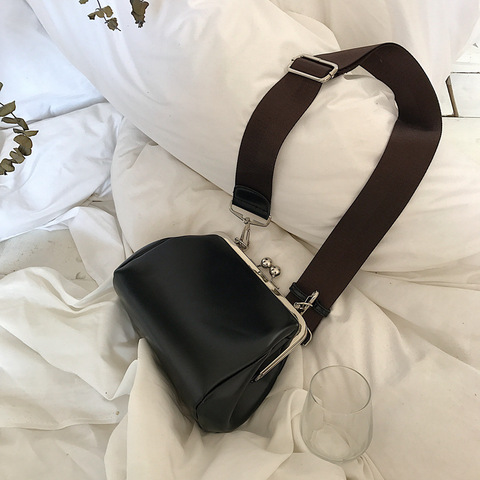 MJ femmes en cuir sac de messager large bandoulière femme rétro baiser serrure sacs à bandoulière Chic PU femme sac Mini cuir sac à main ► Photo 1/1