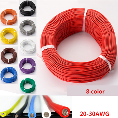 50metre Silicone Wire 20AWG 22AWG 24AWG 26AWG 28AWG 30AWG Silicone Cable Ultra Flexiable Test Line High Temperature ► Photo 1/6