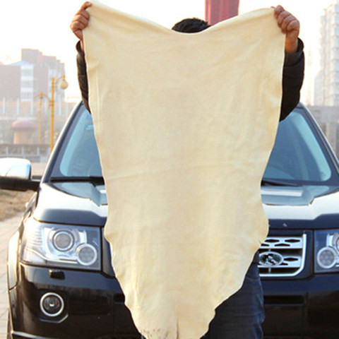 Chamois naturel en cuir serviettes de lavage de voiture Super absorbant voiture maison fenêtre verre séchage chiffon de nettoyage séchage rapide serviette de lavage de voiture ► Photo 1/6