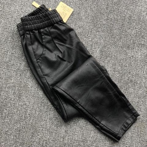 Pantalon en cuir véritable pour femmes, pantalon hiver, à la mode, épais et en peau de mouton, crayon noir extensible, F520, collection taille haute décontractée ► Photo 1/6