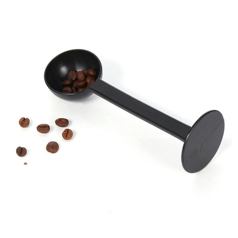 Scoop de bourrage 2 en 1 pour café en poudre café mesure cuillère de bourreur plastique noir accessoires de cuisine 1 pièces ► Photo 1/5