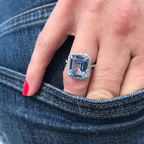 Huitan – bague de mariée en cristal pour femmes, magnifique, carrée, zircone cubique, accessoires élégants, haute qualité ► Photo 1/6