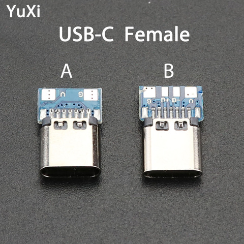 5 pièces USB-C 3.1 Type C connecteur Port 14 broches USB C prise PCB 180 bouclier Vertical USB-C charge prise femelle ► Photo 1/6