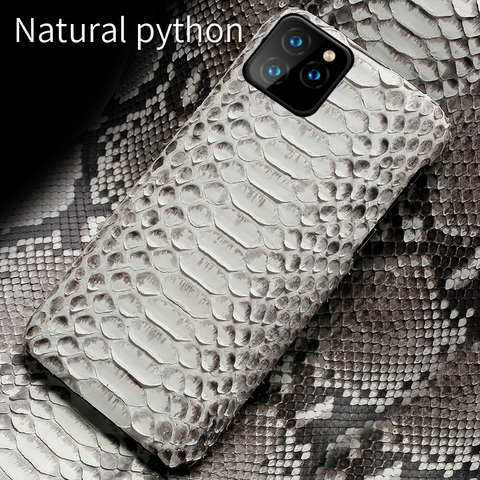 LANGSIDI étui en cuir véritable pour Iphone 11 pro max coque arrière en Python d'origine pour iphone 12 coque xr xs max 7 8 6s coque fundas ► Photo 1/6