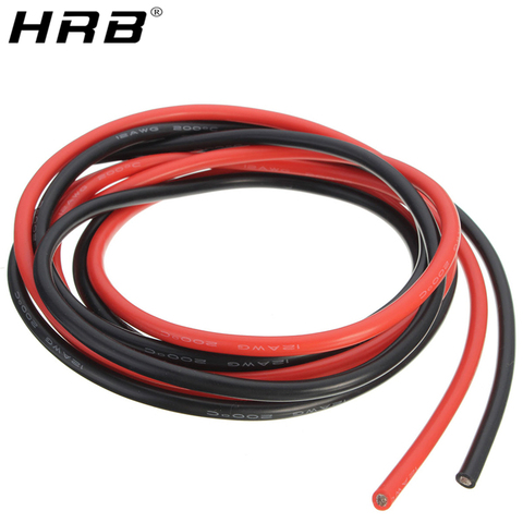 Câble en Silicone souple résistant à la chaleur, 1M, rouge, 1M, noir, 6awg, 7awg, 8awg, 10awg, 12awg, 14awg, 16awg, 18awg, 22awg, 20awg ► Photo 1/6