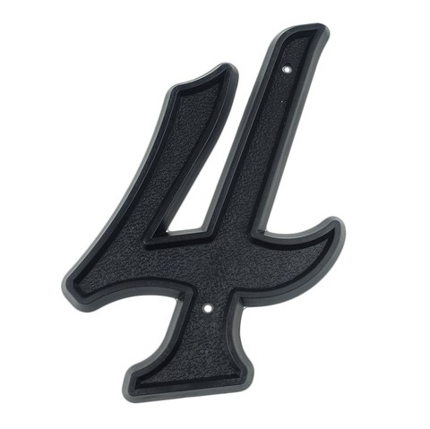 Numéro de maison 3D grande de 139mm, pour porte, numéro de maison, signe numérique pour porte d'extérieur de 5.5 pouces Plastique ABS noir #4, #4 ► Photo 1/6