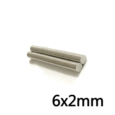 Mini aimants circulaires permanents en néodyme N35 6x2mm pour réfrigérateur, lot de 50/100/200 pièces ► Photo 1/4