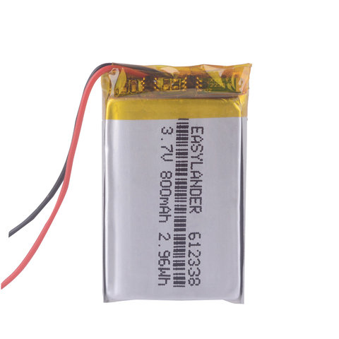 800mAh 3.7 V 612338 Li-ion polymère batterie pour enregistreur vidéo Bluetooth écouteurs teXet DVR-601FHD ► Photo 1/5