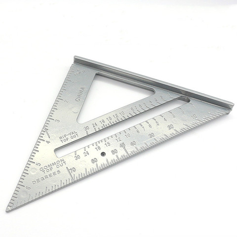 Outil de mesure Triangle règle carrée en alliage d'aluminium rapporteur de vitesse onglet pour charpentier Tri-carré ligne Scriber scie Guide ► Photo 1/5