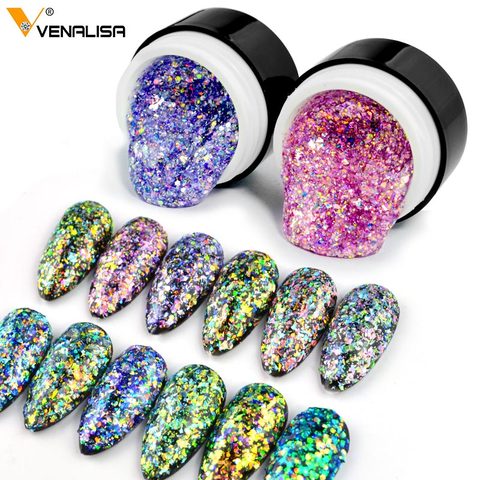 VENALISA – vernis à ongles hybride Semi-Permanent, laque UV, paillettes de platine, couche de Base et de finition ► Photo 1/6