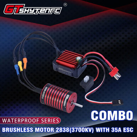 GTSKYTENRC Combo 2838 3700KV 4700KV moteur sans brosse avec 35A ESC sans brosse pour Traxxas HSP Tamiya Axial 1/16 1/12 voiture RC ► Photo 1/6