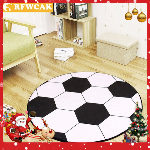 RFWCAK-nouveau tapis rond antidérapant en Polyester, pour chaise d'ordinateur, de Football, de basket-Ball, pour salon et chambre d'enfant ► Photo 1/6