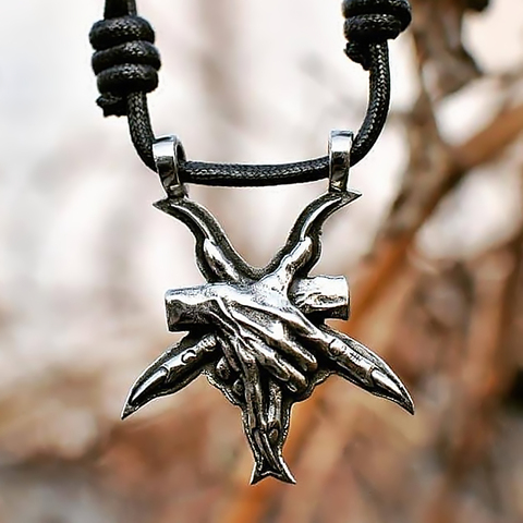 EYHIM-bijoux satanique gothique pour hommes, 316l, collier, pentagramme, couleur argent, accessoire de mode ► Photo 1/2