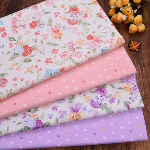 Tissu en coton sergé à fleurs, Patchwork de couture à faire soi-même, textile Fat quarter matelassé pour robe de bébé, feuilles ► Photo 1/5