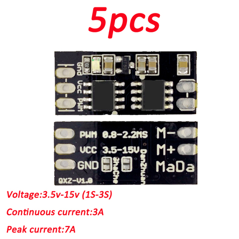 Contrôleur électronique de vitesse de moteur de carte PCB de Module d'entraînement d'esc balayé par cc à deux voies de 5 pièces 1S-3S PPM de contrôle pour le bateau/voiture de RC ► Photo 1/5