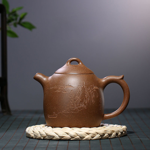 Qualité grande capacité 420ml Yixing théière argile pourpre théière à la main bouilloire minerai brut thé thé chinois cérémonie fournitures ► Photo 1/5