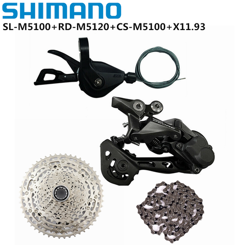 SHIMANO 2022 nouveau DEORE M5100 SX M7000 1x11 vitesses groupe vtt VTT contient levier de changement de vitesse arrière Dearilleur Cassette chaîne ► Photo 1/3