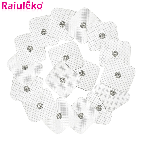 10 pièces/lot 4*4cm électrodes pour dizaines Acupuncture physiothérapie Machine Ems nerf Muscle stimulateur minceur masseur Patch ► Photo 1/6